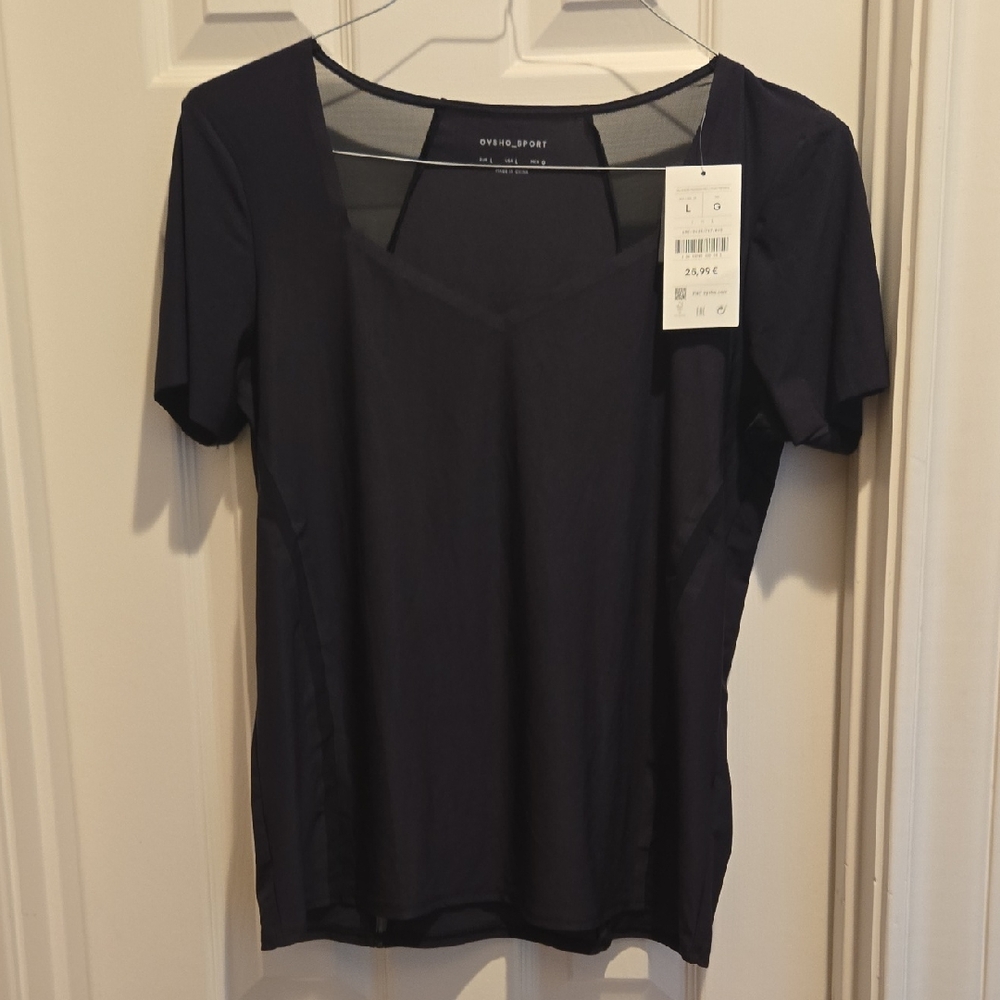 Oysho Women's Black SPORT Top NWT
